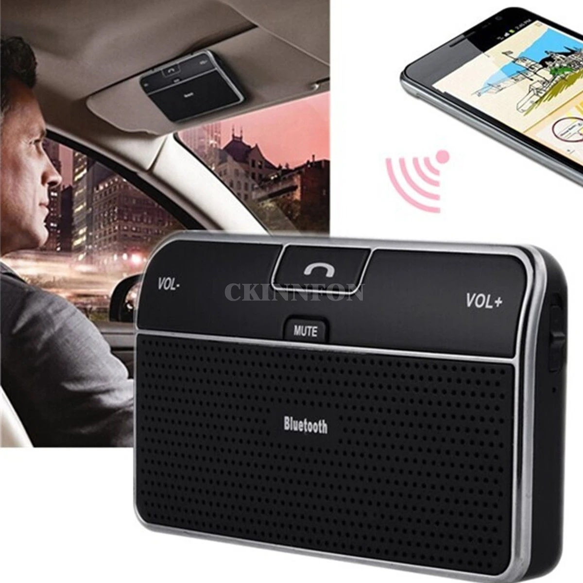 DHL 20PCS Handsfree Wireless Bluetooth Car Speakerphone Sun Visor
