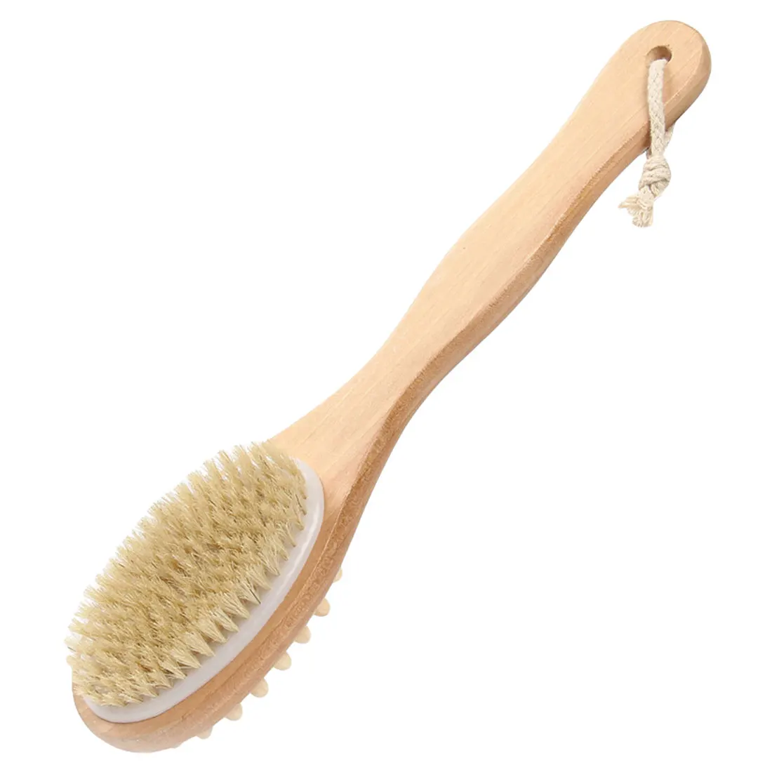 Body Brush Scrubber Long Handle Wooden Spa Shower Brush Body Brush