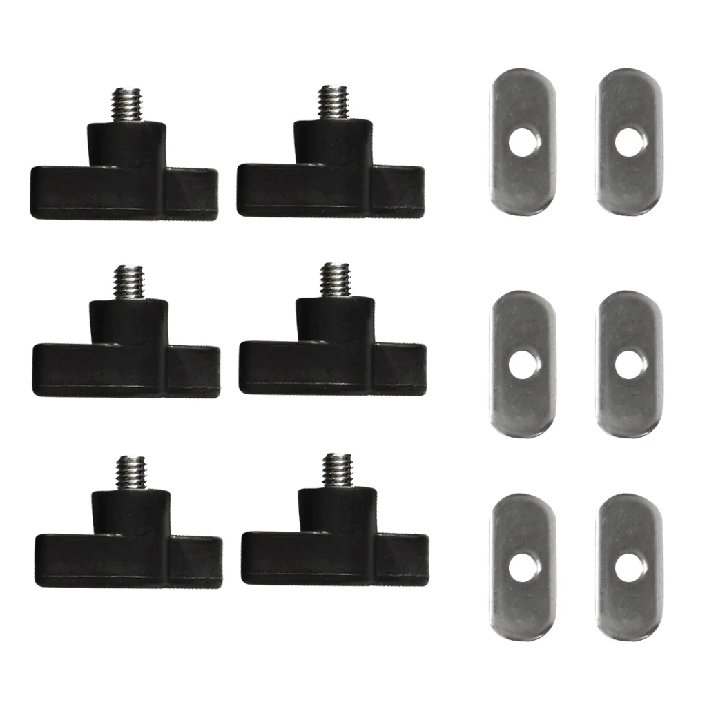 

6 Pieces Stainless Steel Heavy Duty Kayak Screws Nuts Track Rail Mount Kits for Marine Boat Canoe Rubber Dinghy Accessory
