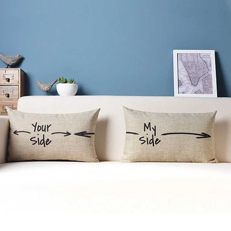 High Quality Letter Your Side My Side Pillow Cases San Valentin