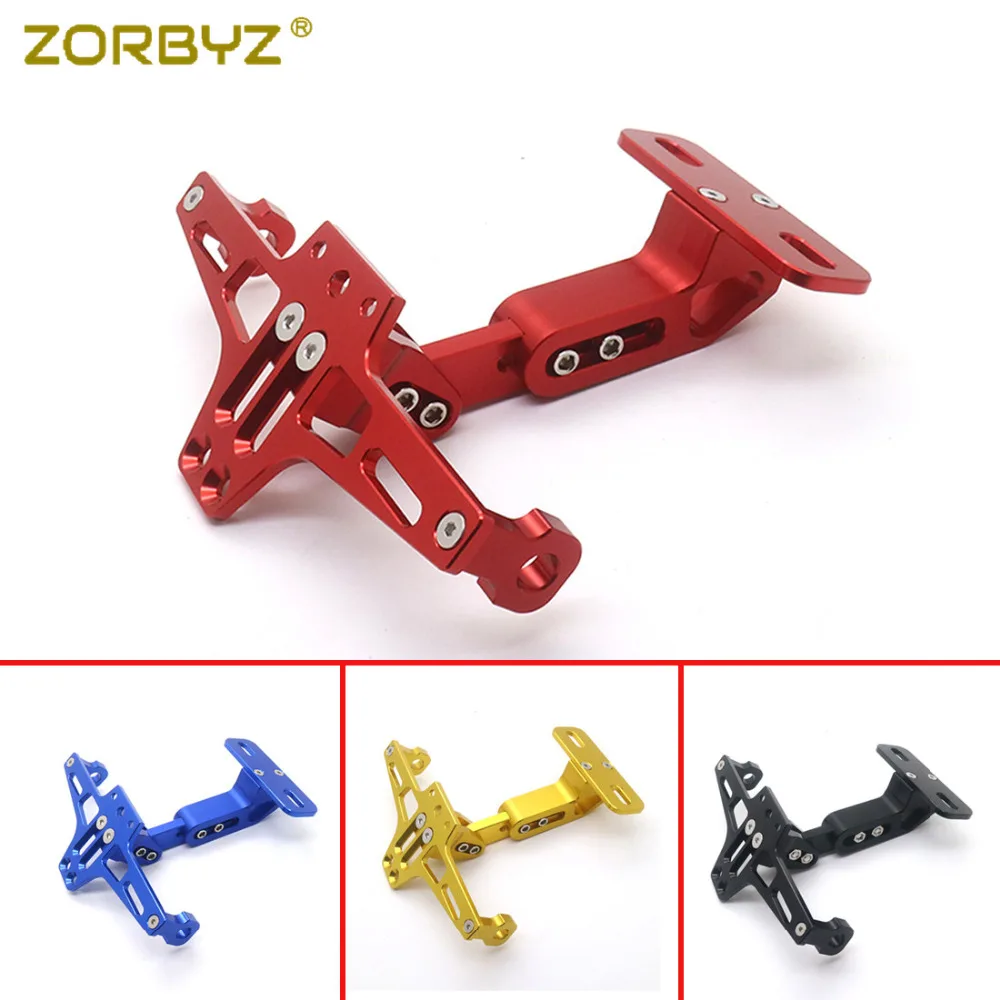 ZORBYZ 1 Pcs Motorcycle Adjustable Folding License Plate Holder Rear