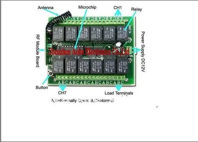 5 шт. на большие расстояния DC 12 В 12 реле RF дистанционное управление системы-передатчик и приемник 3000 м