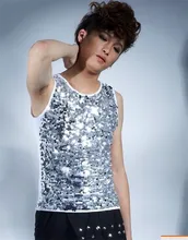 Fashion paillette Men costumes ds male vest top costume Men performance wear Fashion paillette Men costumes ds male vest top costume Men performance wear