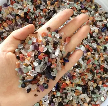 

5mm--8mmNice natural mixed colour quartz polished crystal gravel specimen 1kg