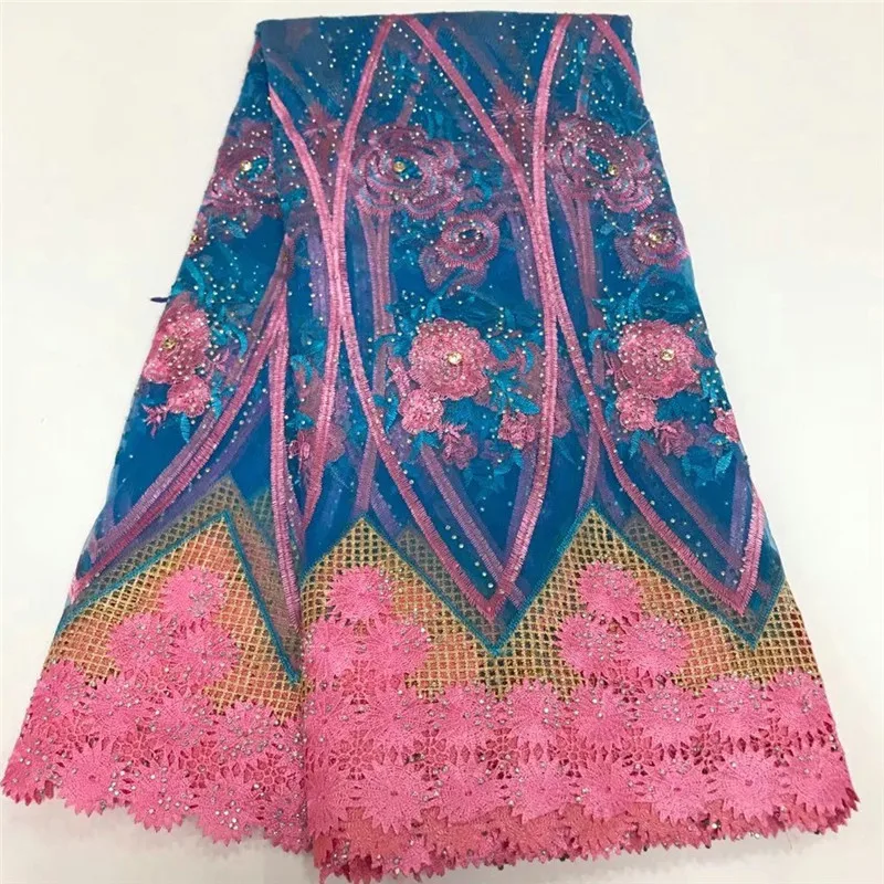 

Newest Triple colors Design with Water Soluble Chemical Edge AF315 Free Shipping Party Dress and Cheap Price Tulle Lace Fabric