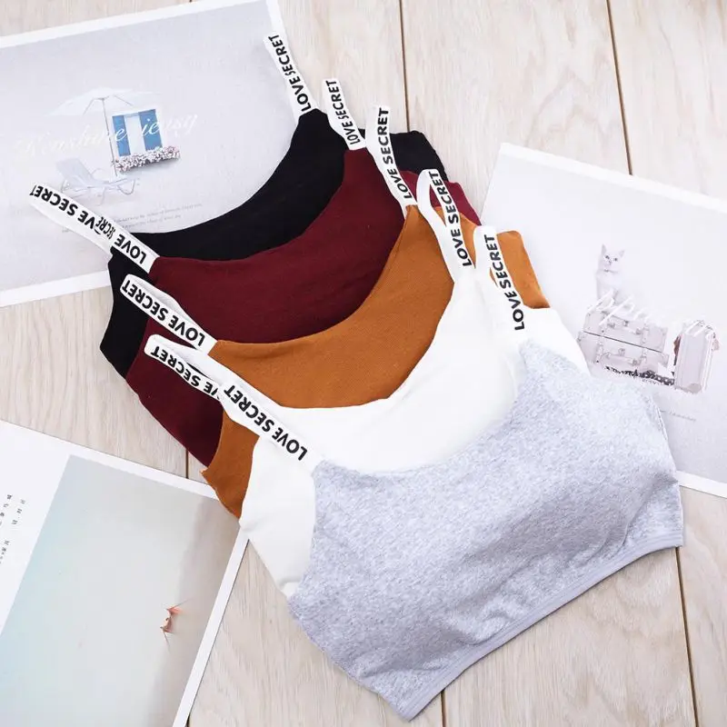 

Sexy Seamless Removable Padded Bra Casual Letter Print Bra Fitness Breathable Women Bra