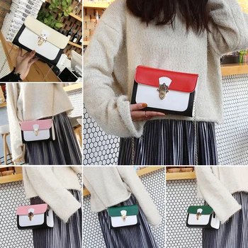 

Leather brand bags women leather Chain Solid Shoulder mini bag Woman Messenger Bag purses and bags