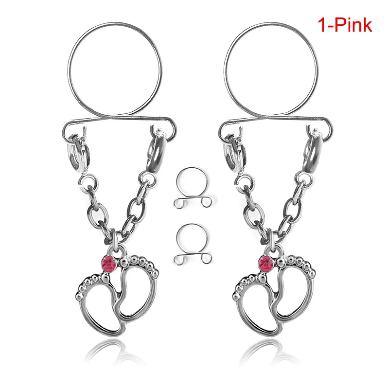 Buy 1 Pair Pierced Nipple Breast Rings Nail Flower