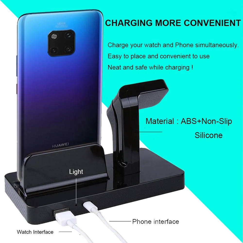 YIESOM 2 IN 1 Charging Dock Station Stand Holder Charger For Huawei Mate 20 Pro P30 P20 Lite Samsung S10 S9 S8 Xiomi Mi 9 8 Lite (10)