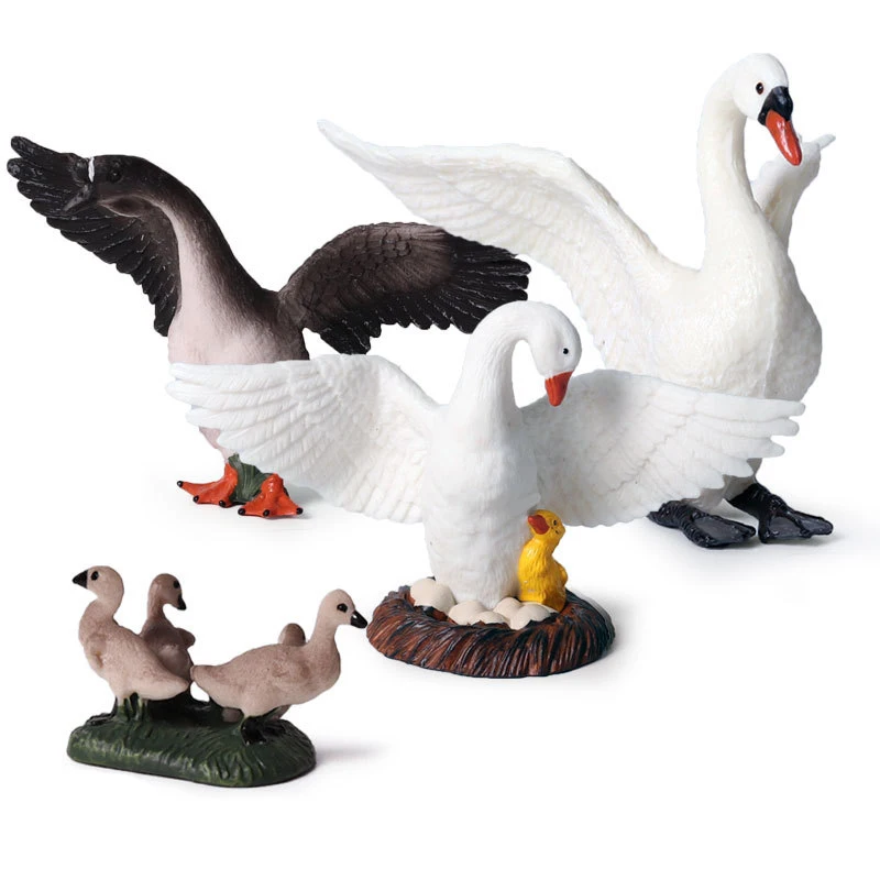 24 Style Classic Poultry Animal Simulation Mini Model PVC Chicken Swan Duck Furniture Decoration Educational Toy For Kid Gift F3