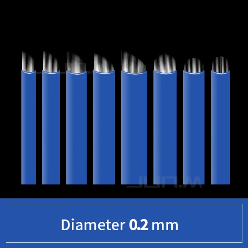 10 шт. 0,2 мм/12/14/16/U-образный микрорежущее лезвие иглы для перманентного макияжа бровей Тату 3D вышивка ручка для мануального тату иглы