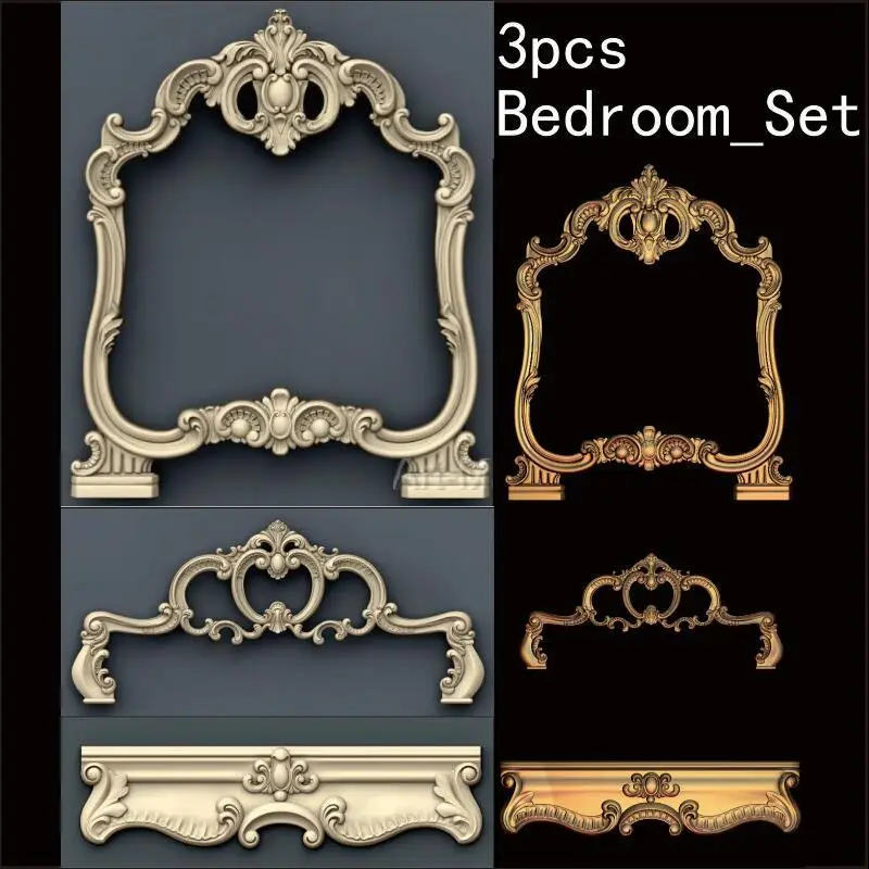 

3pcs Bedroom_Set 3d model STL relief for cnc STL format Bedroom 3d model for cnc stl relief artcam vectric aspire