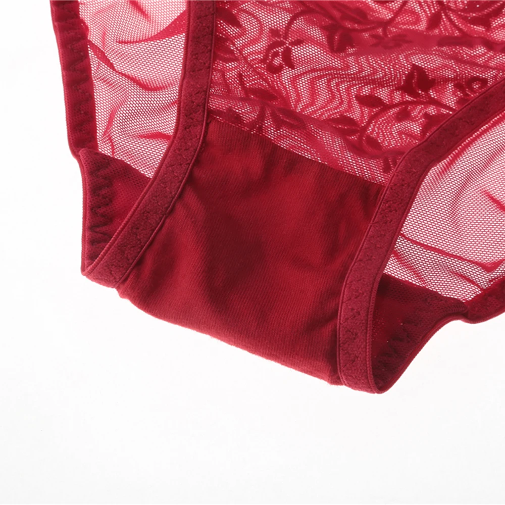 GERRITA Thong Women Panties Sheer Lace Bow-knott V-string Crotch Lingerie High Quality Nylon Low Waist Underwear For Lady