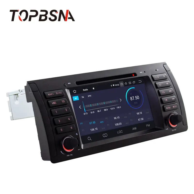 Perfect TOPBSNA Android 9.0 Car DVD Multimedia Player System For BMW/E39/X5/E53 WIFI 1 Din Car automotivo Stereo GPS Navigation RDS TMPS 2