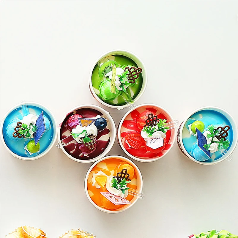 6 pcs gelato Artificiale di simulazione cibo per la torta negozio festa di natale della decorazione della decorazione della casa di visualizzazione della finestra puntelli Studio di schizzo