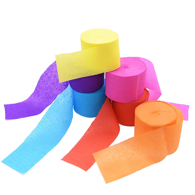 

25m*4.5cm Crinkled Origami Crepe Paper DIY Craft Flower Wrinkle Paper Roll Wrapping Gifts Scrapbooking Party Backdrop Decoration