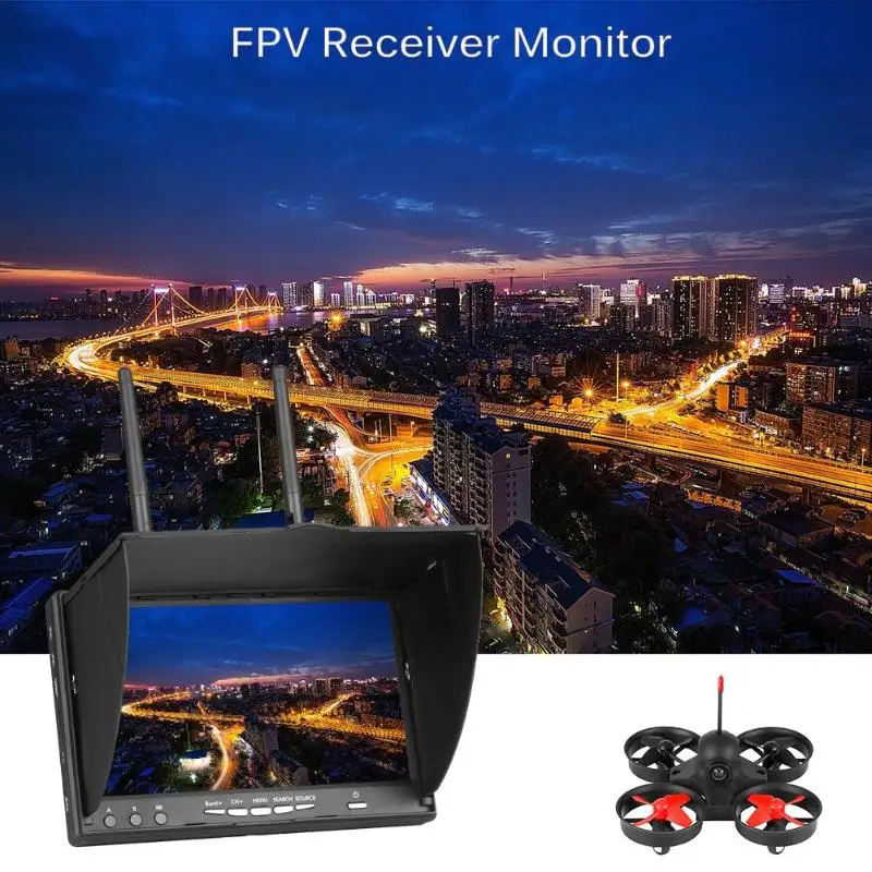

7 Inch TFT LCD Screen FPV Monitor LT5802S 5.8G 40CH LED Backlight Multicopter with Build-in Battery Automatic Signal Search