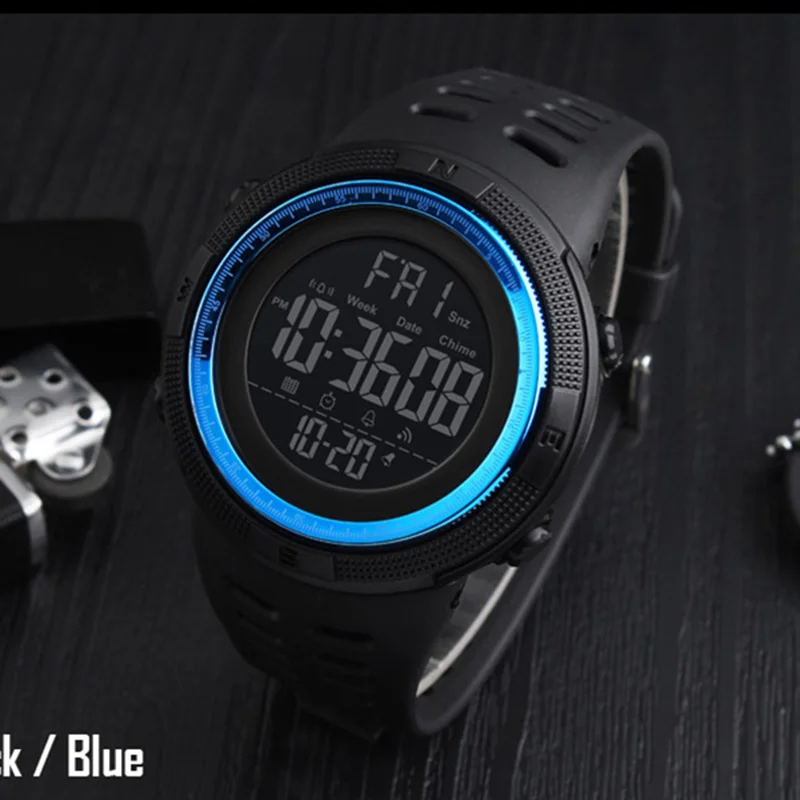 Мужские спортивные часы для дайвинга 50 м цифровые светодиодные армейские часы мужские повседневные электронные наручные часы relojes hombre люксовый бренд SKMEI