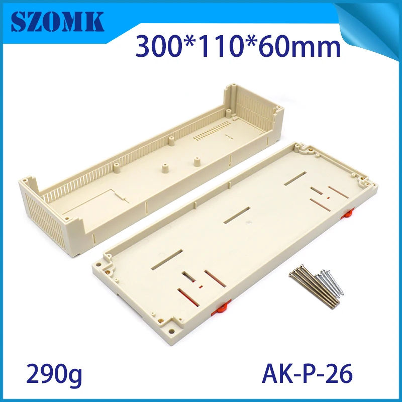 Пластиковый корпус для электроники с креплением на din-рейку для рукоделия, дизайн печатной платы 300x110x60 мм, пластиковый чехол на din-рейку для настенного монтажа szomk