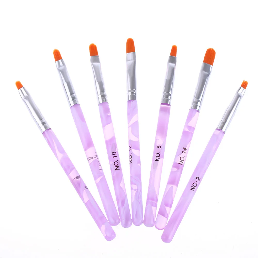 

7PCS Lady Acrylic Nail Art Tips UV Gel Builder Set Painting Brush Design Pen DIY Nail Decoration tools