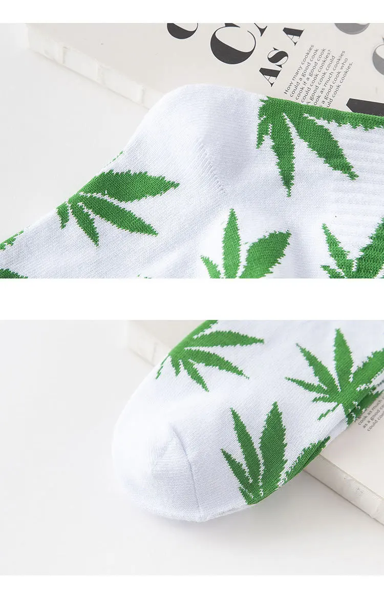 Fashion comfortable high quality cotton socks leaf maple leaves leisure hemp weed stockings spring and autumn winter