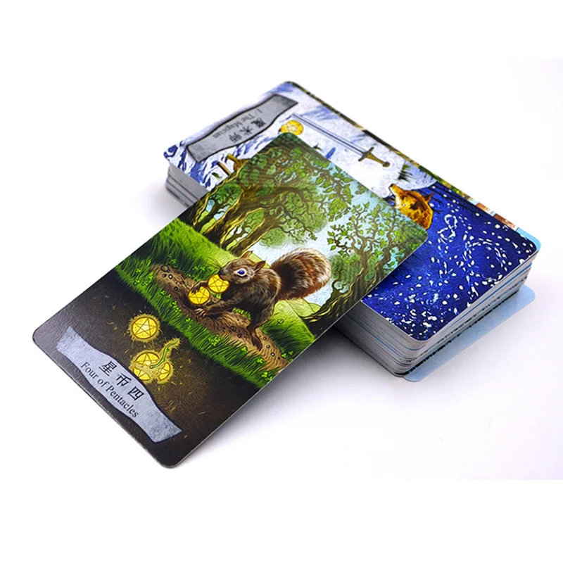 

Animal Tarot" Board Game 78 PCS/Set New Design Cards Game Chinese/English Edition Tarot Board Game For Family/Friends