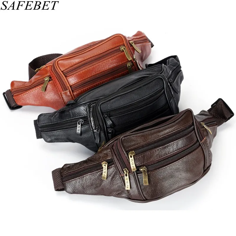 

Brand Fashion Men Genuine Leather Waist Packs Men Organizer Travel Waist Pack Necessity Waist belt Mobile Phone Bag