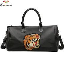 DORANMI сумка для путешествий с вышивкой тигра, водонепроницаемая, роскошная, брендовая, дизайнерская, дорожная сумка, большие дорожные сумки, черная сумка на колесиках LXB017