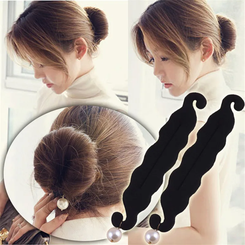

Hot Sale Popular Women Ladies Elastic Hair Bands Headwear Imitation Pearl Headband DIY Sponge Hair Clip Hair Styling Tools