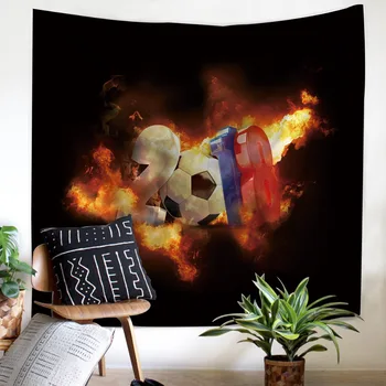 

Tapestry Football pattern square Wall Hanging decoration Sports style soft high quality comfortable black bottom Tapestry