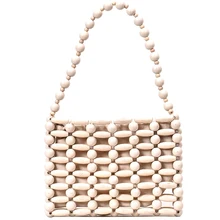Люксовый бренд ручной работы сумка с бусинами новые летние качество Для женщин дизайнерские сумки из натуральной кожи мини сумка Пляжная сумки для путешествий