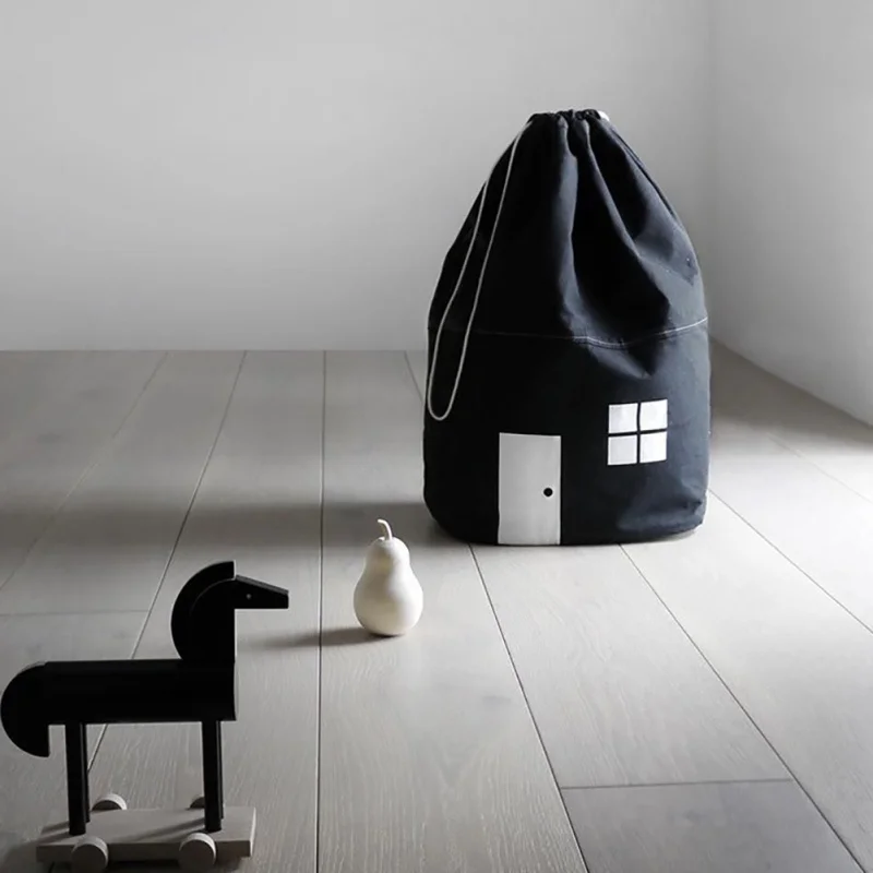 

Cotton Canvas House Storage Bags For Kids Toys Clothes Household Storage Organizer Bags Travel Finishing Necessity Accessories