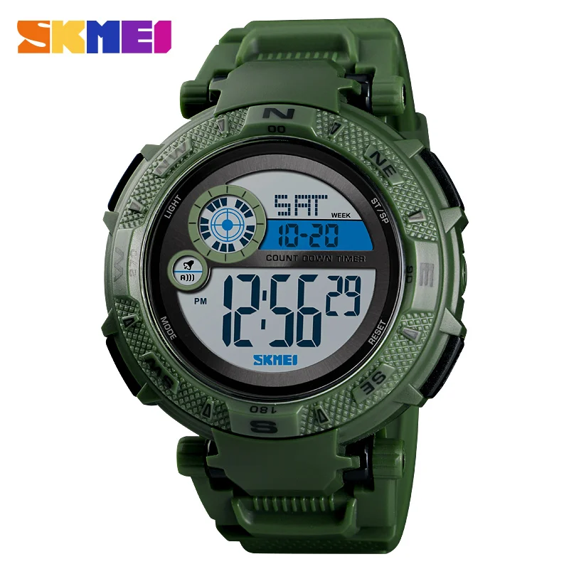 SKMEI цифровые часы мужские спортивные часы для улицы новые брендовые армейские военные мужские часы 50 м водонепроницаемые цифровые наручные часы montre homme - Цвет: green sport watch