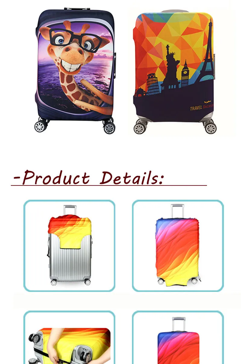 Luggage Case Suitcase Protective Cover Thicker Travel Travel Accessories Elastic Luggage Dust Cover Apply to 18''-32'' Suitcase