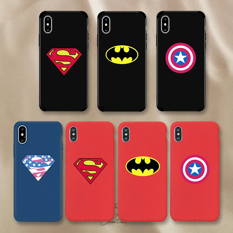 

Fashion Marvel Super Hero Soft Silicone Phone Case for iPhone X XS MAX XR 7 8 Plus 6 6s Plus Superman Batman Phone Covers Shell