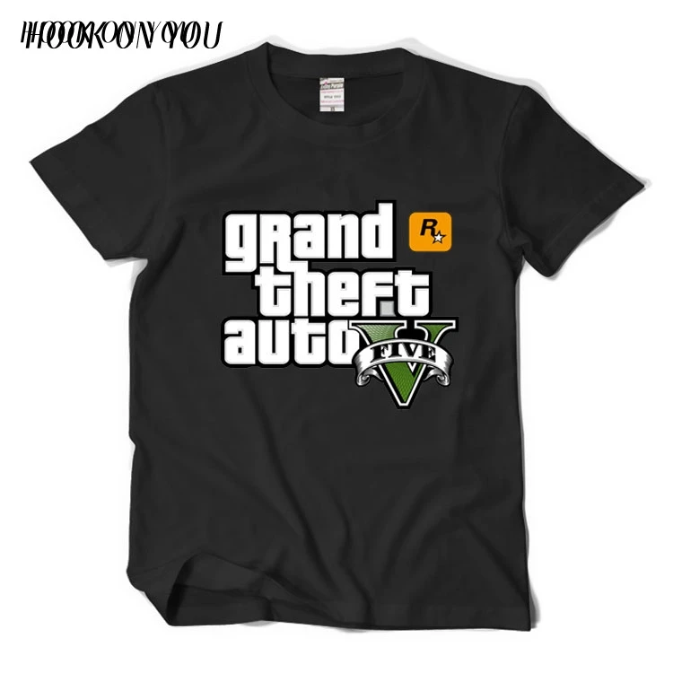 Grand Theft Auto Футболка Мужская Уличная Длинная с GTA 5 известный бренд футболки из