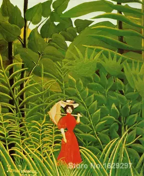 Paintings for living room wall Woman with an Umbrella in an Exotic Forest Henri Rousseau High quality Hand painted Paintings for living room wall Woman with an Umbrella in an Exotic Forest Henri Rousseau High quality Hand painted