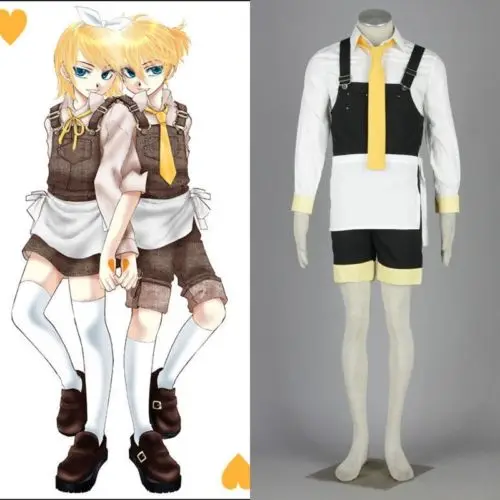 Vocaloid Kagamine Len suspneder брюки косплей полный комплект ну вечеринку костюм|costume gold|costume