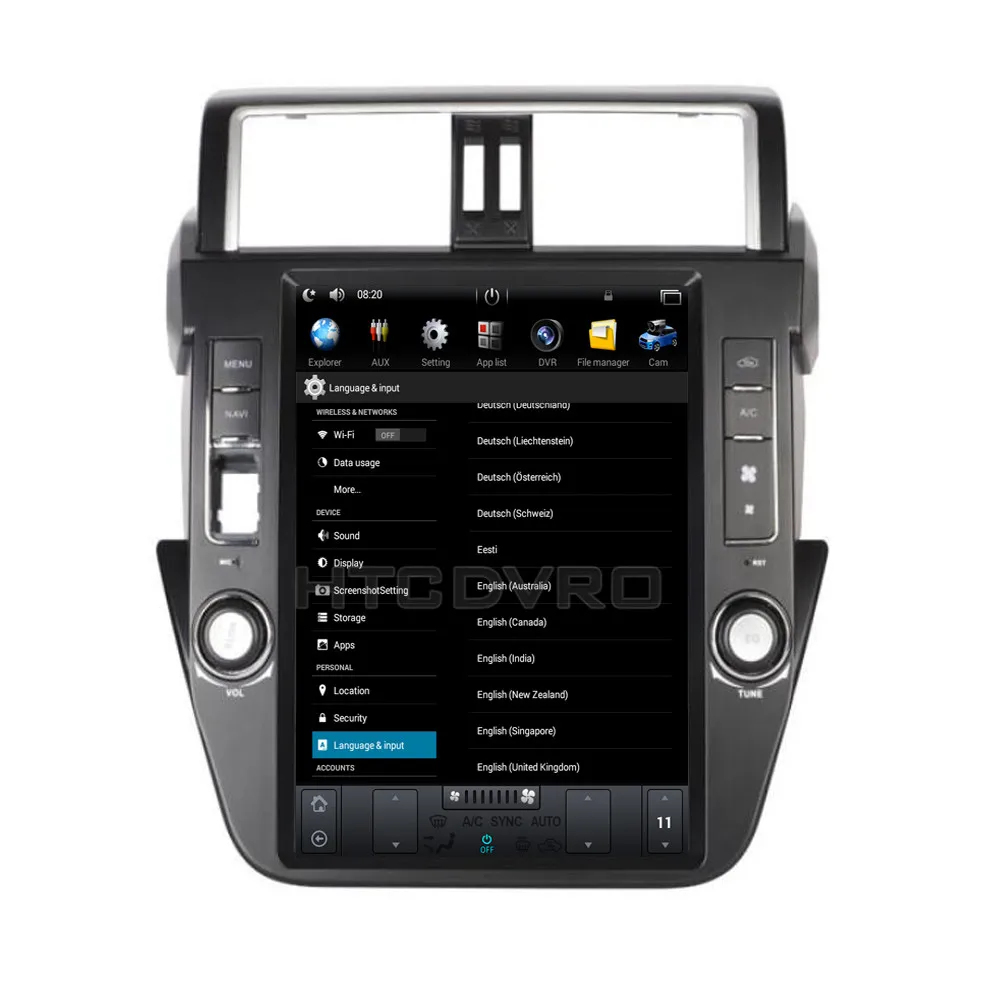Top YMODVHT 12.1inch Telsa Vertical Screen Quad Core Android 7.1 2GB RAM Car DVD GPS for Toyota Prado/LC150/Prado150 2010-2013 2014- 23