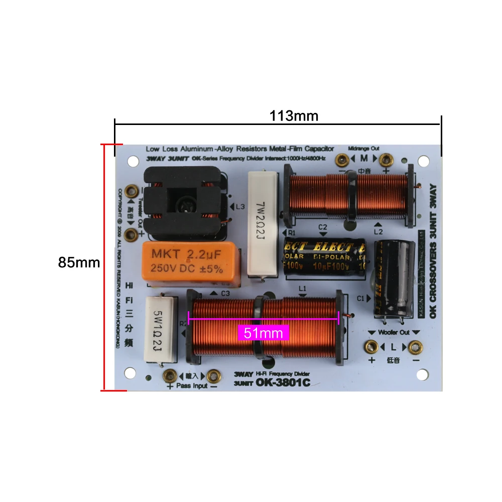 Divisor de Freqüência Ghxamp Crossover Casa Teatro Estante Alto-falante Unidades 1000 hz 4800 3-12 Polegadas 2 Pces 180 w 3 Way - Image 2