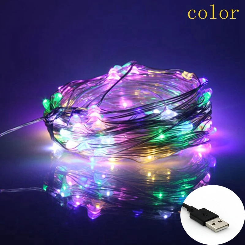 

Christmas 2M 5M 10M Copper Silver Wire LED String light Fairy Garland Bulb Holiday Wedding Party lamp DC5V 12V USB Powered