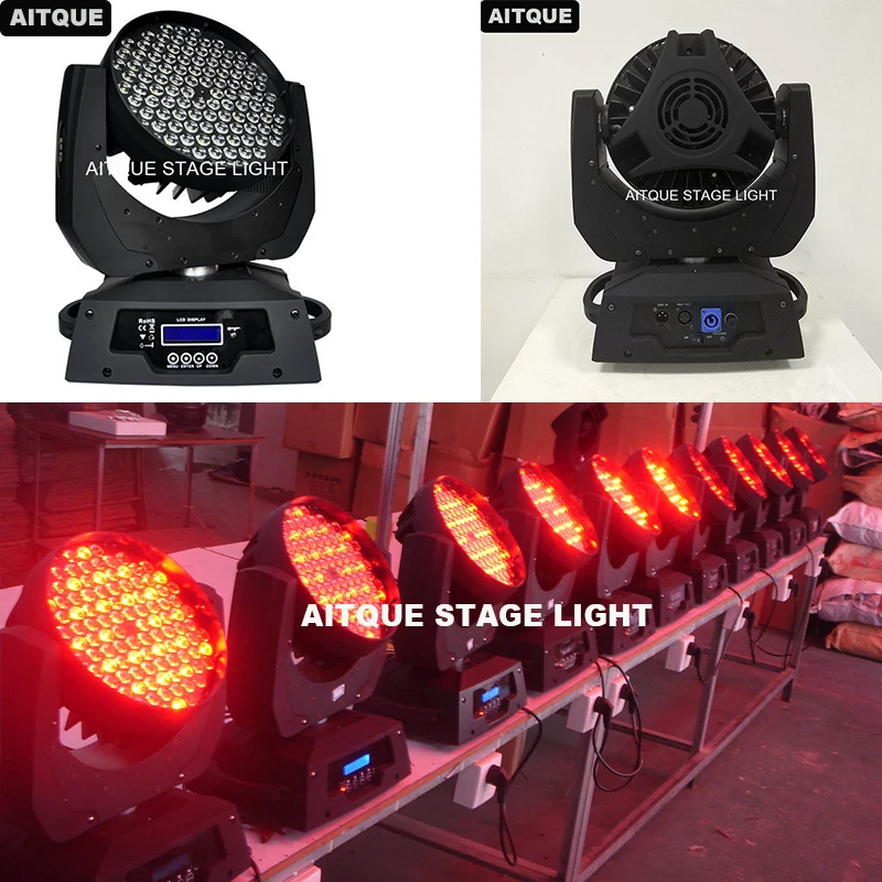 

China DMX Strobe Club DJ Lighting 108X3W LED Lumiere Moving Head Wash Stage Disco Light RGBW Color Mixing Movinghead