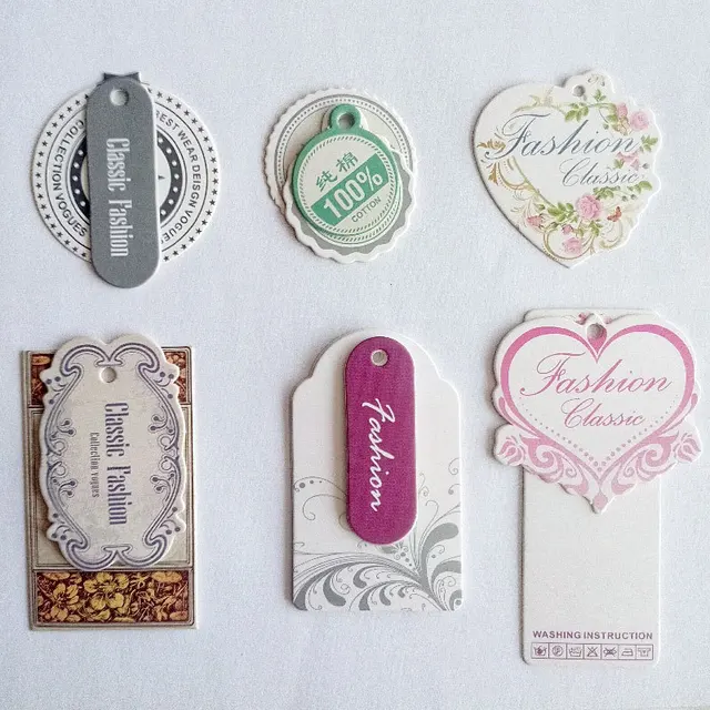 3000pcs for single design custom 400gsm coated paper tags baby