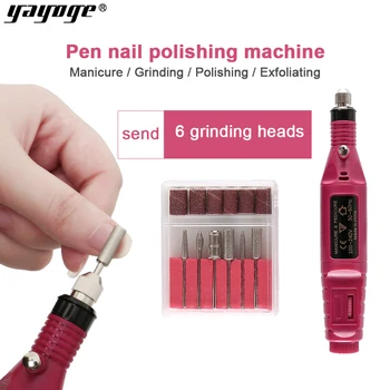 

1set 6bits Power Drill Professional Electric Manicure Machine Nail Drill Pen Pedicure File Polish Shape Tool Feet Care Product