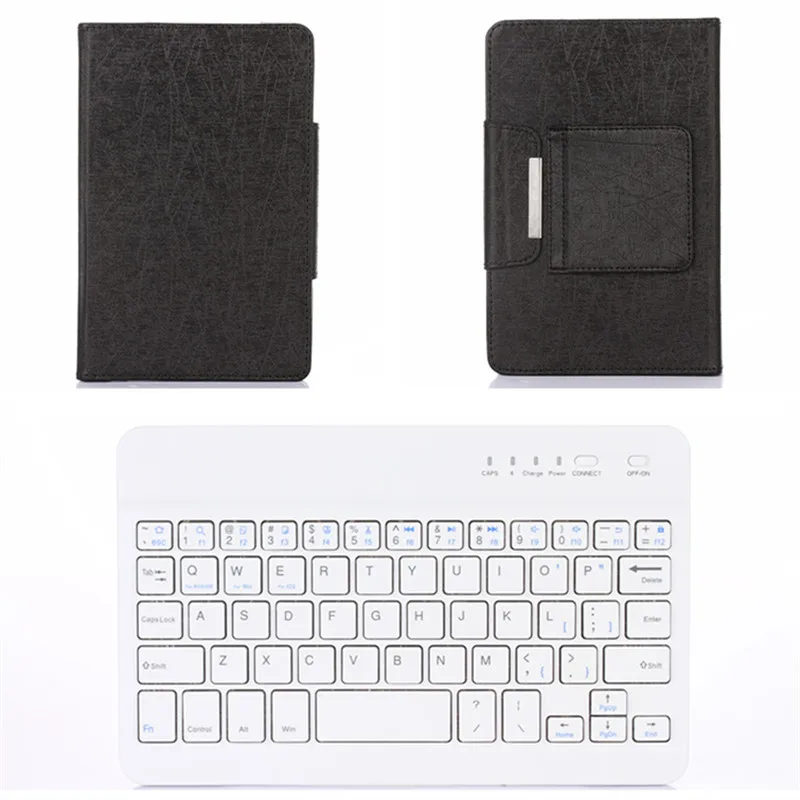 Для samsung Galaxy Tab A 8,0 SM-T380 SM-T385 8 дюймов Универсальный ноутбук планшет Беспроводная Bluetooth клавиатура из искусственной кожи чехол - Цвет: KEYBOARD AND COVER
