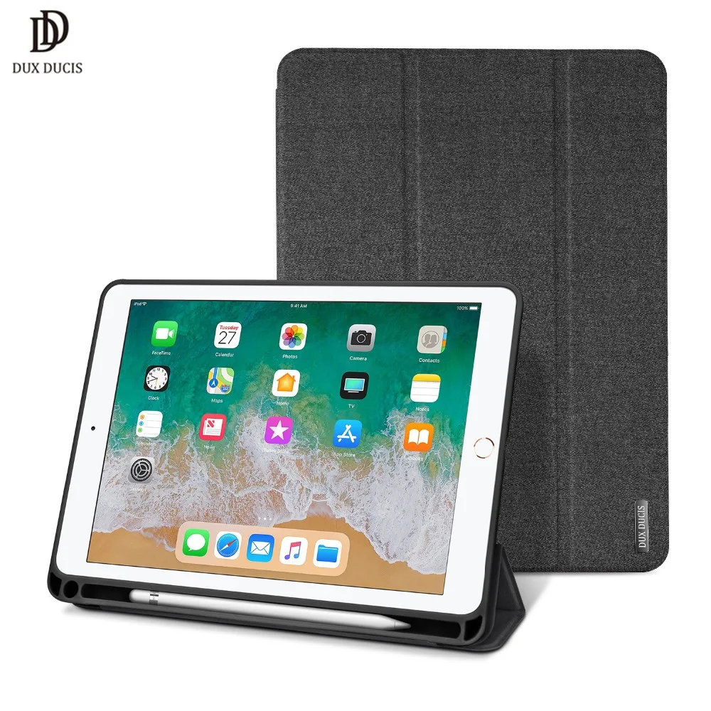 DUX DUCIS умный чехол для iPad 9 7 2018 кожаный книжка с подставкой дюймов 2017 держателем
