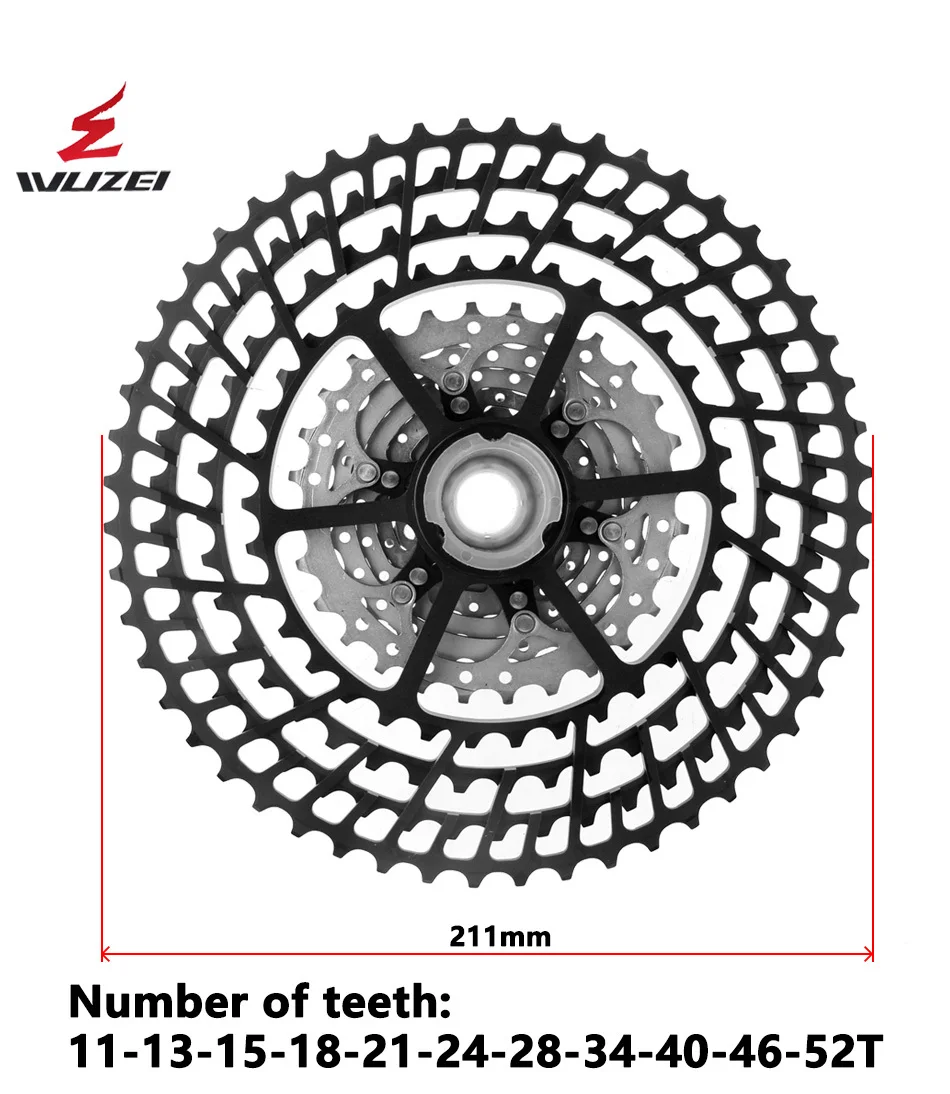 WUZEI 11/12 speed 11-50T 52T кассета Сверхлегкий велосипед Freewheel 11T CNC Freewheel горный велосипед запчасти для Shimano GX