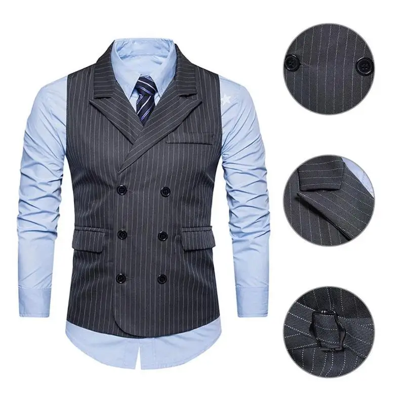 Mens Suit Vest Sleeveless Male Waistcoat Slim Fit Vest Waistcoat Business Wedding Classic Colete Masculino Social Blazer