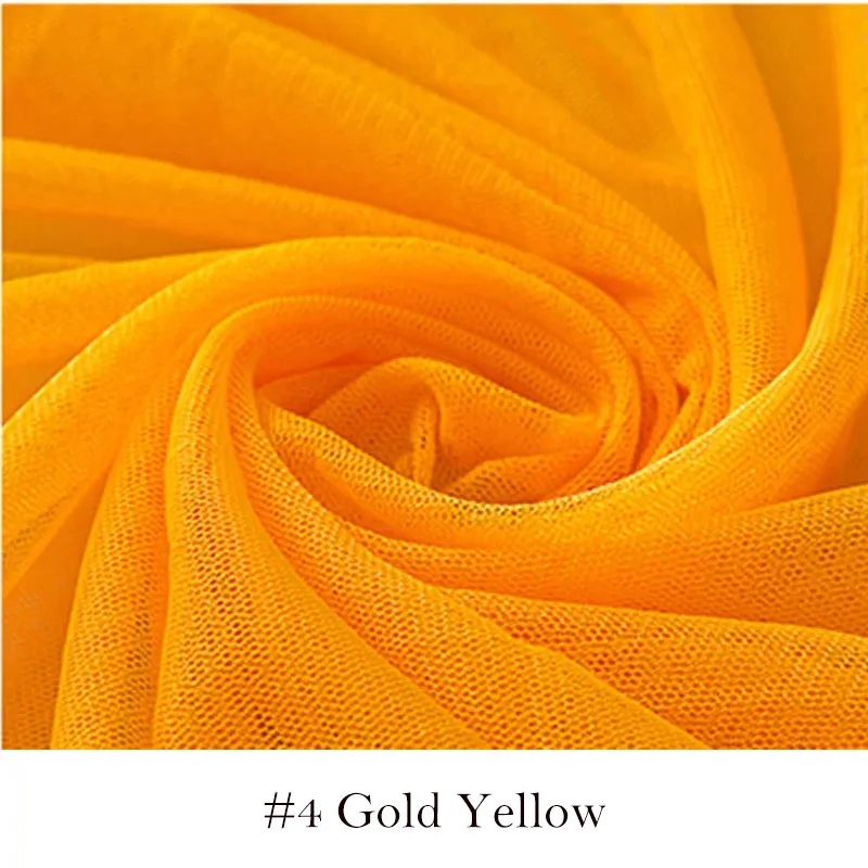 Gold Yellow 150 см Прозрачная мягкая ткань для тюля нейлоновый сетчатый материал простая Мягкая сетчатая ткань доступны во многих цветах - Цвет: Gold Yellow
