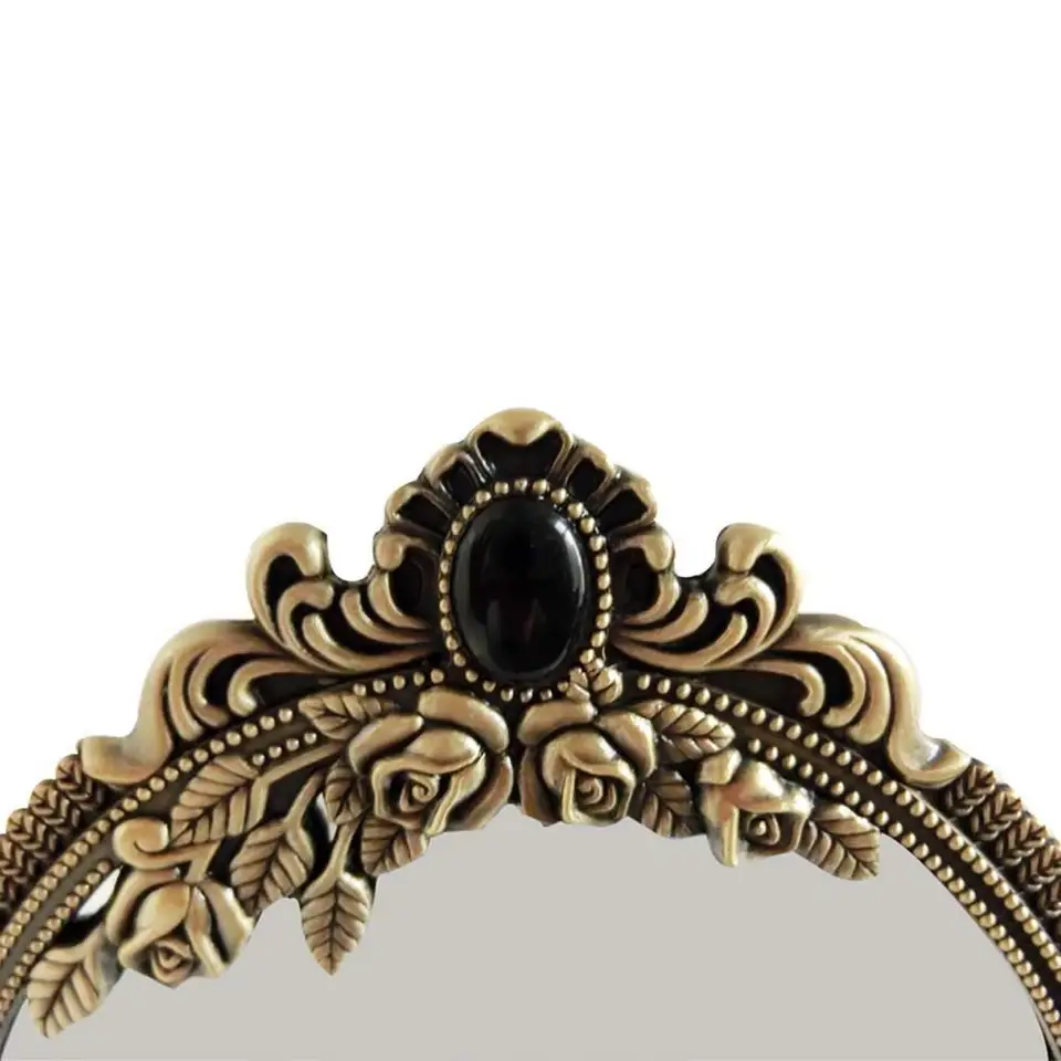 Impeu Vintage Double Face Retro Bronze Alloy Metal Table Makeup